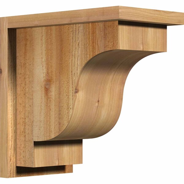 Ekena Millwork Newport Rough Sawn Corbel w/Backplate, Western Red Cedar, 8"W x 14"D x 14"H COR08X14X14NEW01RWR - main
